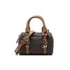 Bedford Metal Logo Pendant Presbyopic Colorblock Crossbody Bag Shoulder Bag Boston Bag Coated Canvas Handbag Mini Women's Acorn Brown