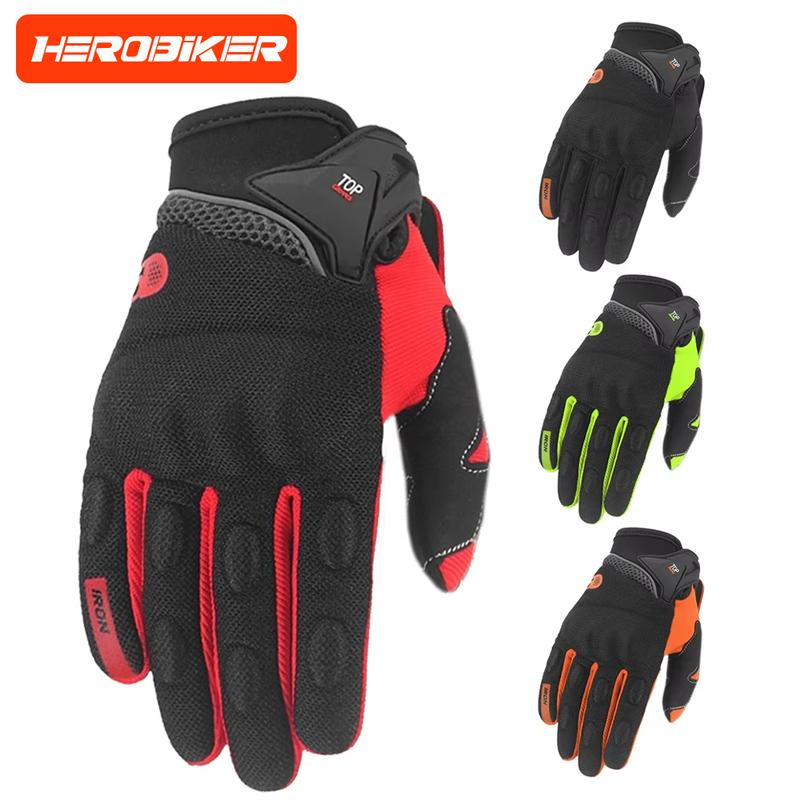 Breathable Motorcycle Gloves Summer Riding Gloves Hard Knuckle Touchscreen Motorbike Gloves For Dirt Bike Moto Full Finger Glove