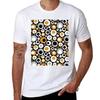 Funky Mid Century Modern Circles Gold Silver Black White TShirt Plus Size Basic Short Sleeve Top