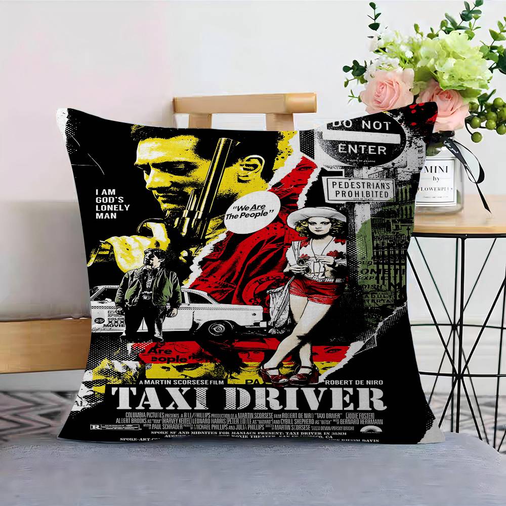 Classic Movie Taxi Driver Cushion Cover Car Throw Pillow Case For Sofa Car Christmas Gift 40x40cm 45x45cm