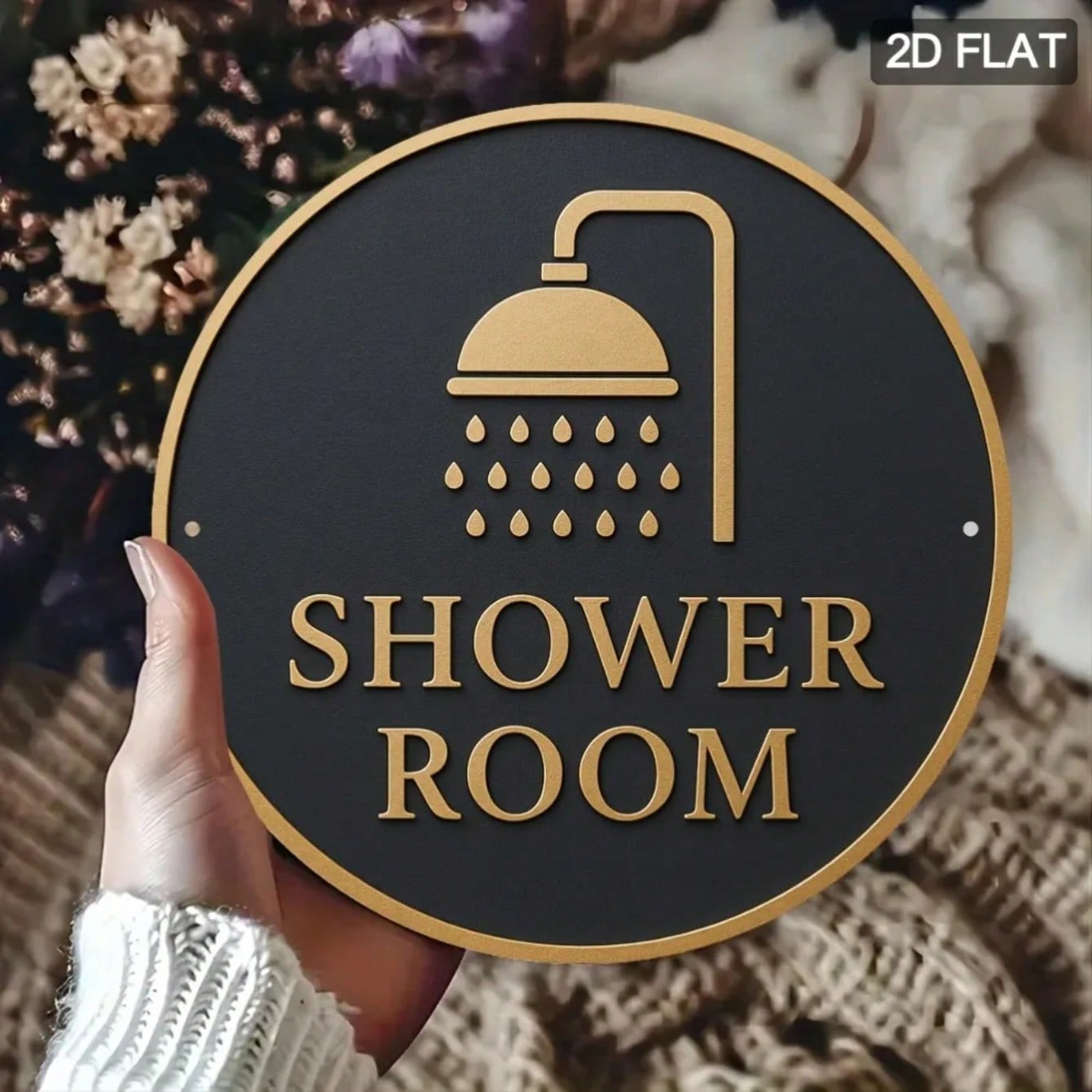 Винтажное Металлическое Настенное Искусство Золотой Душ Декор для Ванной Комнаты Дом Сад Подарок разноцветный