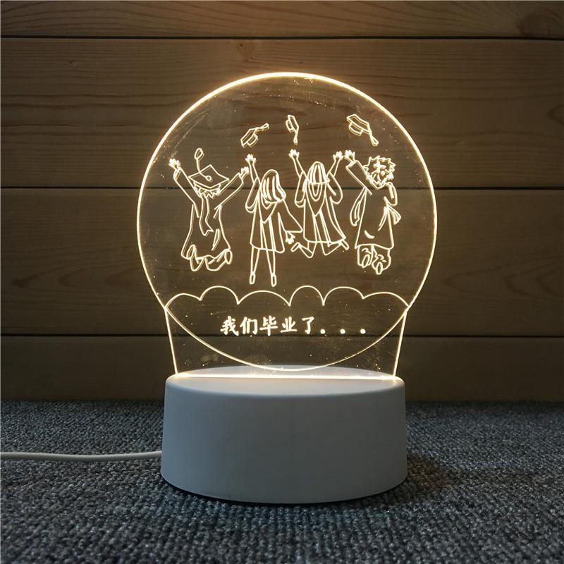 3d Nightlight Vision Bedroom Creative Desk Lamp Diy Holiday Gift Usb Direct Plug