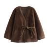 Kaslead New Women Clothes Western Style Fashion Fur Integrated Imitation Mink Fur Tether Fur Outerwear