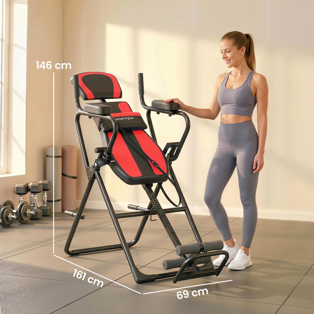 3-in-1 Inversion Bench Inversion Table with 3 Inversion Angles Push-Up & Pull-Up Bars Headrest