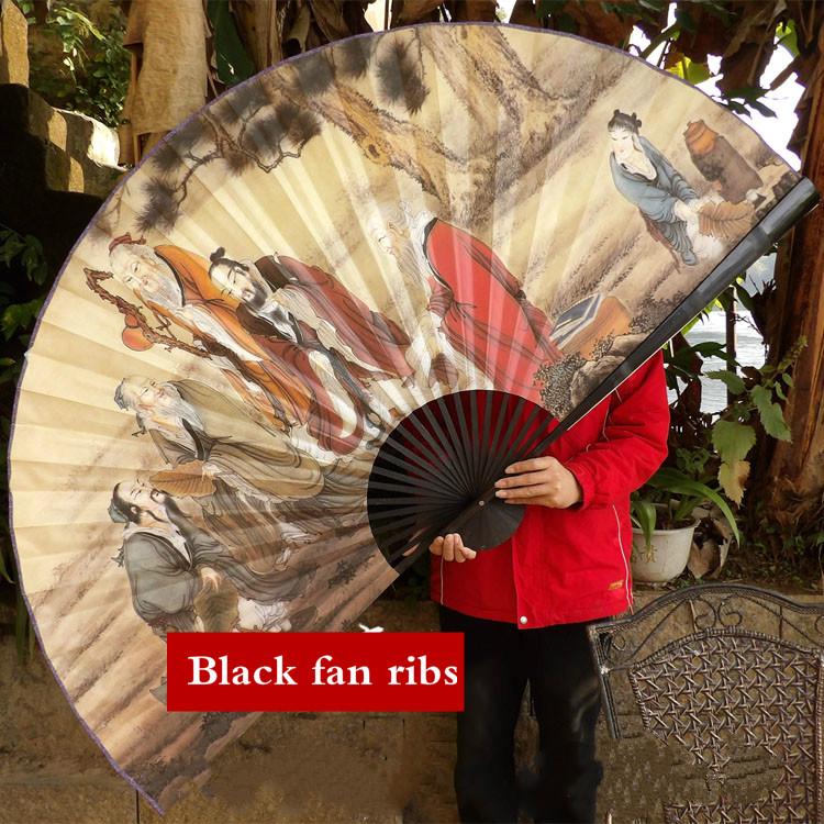 

Chinese Large Wall Mount Fans Photography Props Decorative Folding Paper Fan Home Office Decorative Fan Living Room Hanging Fans 50x90cm