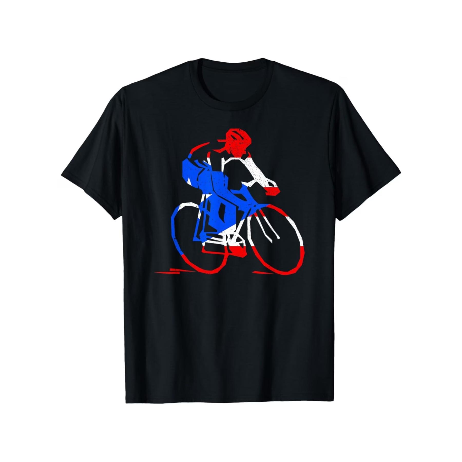 

Ciclismo Puerto Rico T-Shirt - Puerto Rican Cycling T-Shirt, Unisex Cotton Casual Round Neck Outdoor Short Sleeve T-shirt XXL