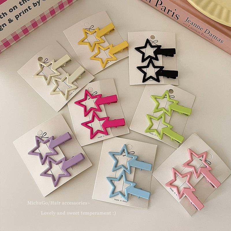 Geometric Star Metal Hairpins Women Girls Kids Hair Clips Pins Barrettes Accessories Hairgrips Headdress Headwear Ornament