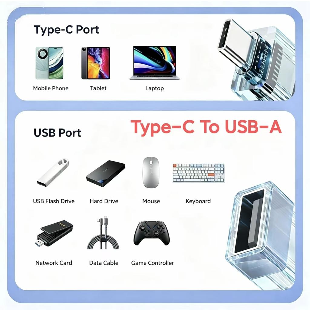 USB 3.2 to Type C Adapter OTG Fast Charging 120W 10GB High Speed Data Audio Transfer For iPhone 17 16 15 PC Tablet Xiaomi Huawei USB C Converter