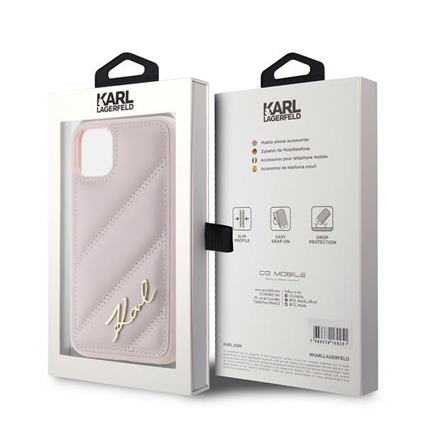 Karl Lagerfeld Klhcn61Pqdsmgp Iphone 11 / Xr 6.1 Różowy/Pink Hardcase Diagonal Quilted Script