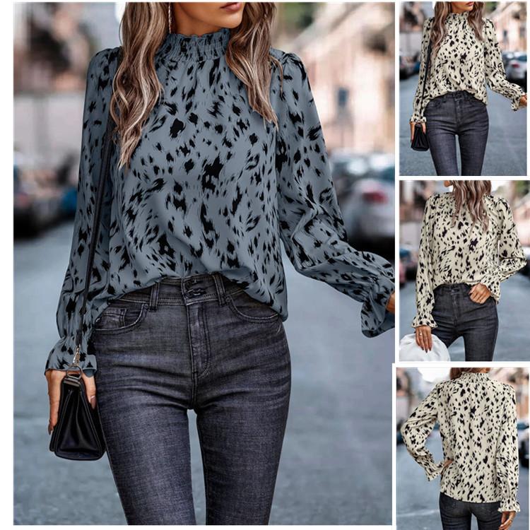 Women's Long Sleeved Shirt New Autumn and Winter Pullover Long Sleeved Semi High Neck Women's Clothing Inner and Outer Shirts