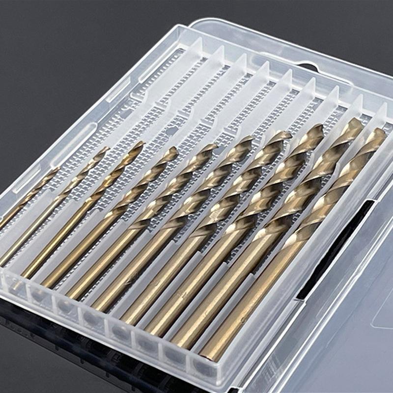 5/10 Hole Storage Box for Plastic Twist Drill & Woodworking Drill Bits; Transparent Tool Accessories Packaging Case