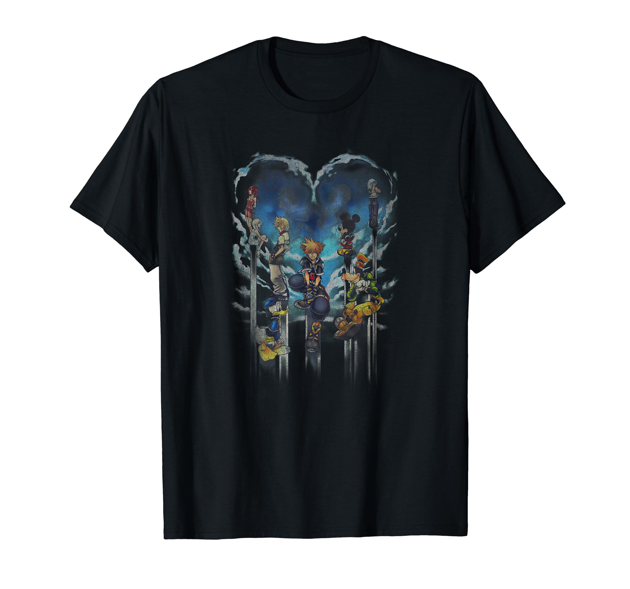 Футболка в античном стиле в форме сердца с главным героем Disney Kingdom Hearts