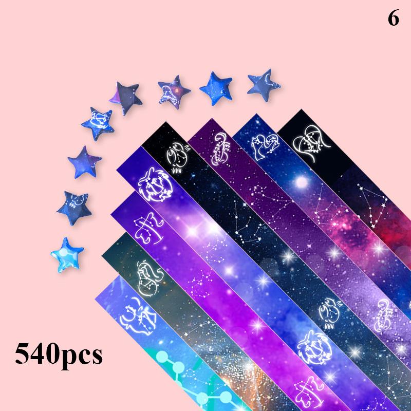 540-teiliges Origami-Set mit bunten Sternenstreifen, buntes Origami-Papier zum Selbermachen, Geschenkpapier, Haushaltsdekoration