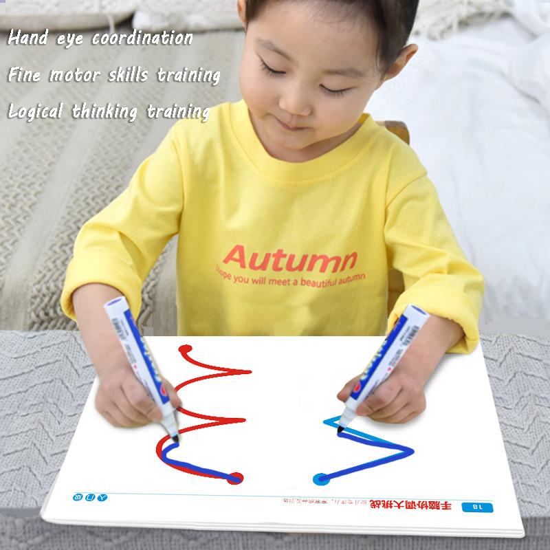 Kid Pen Control Training Education Toy Montessori Fine Motor Skill Track Board Thinking Challenge Brain Game Parish Sensory Toy