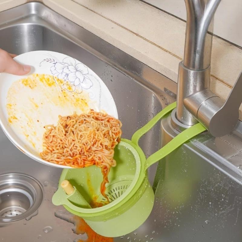 Quick Drying Sink Organizers Basket With Closure Long Handle And Multifunctional Storage Space for Kitchen Tool