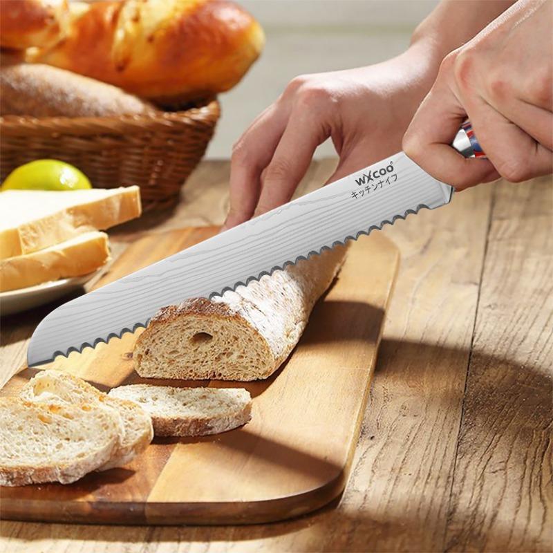 Damastmuster Küchenmesser Japanisches Santoku Messer Set 5Cr15MOV Edelstahl Koch Hackmesser Allzweck Schneidwerkzeug