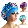 1 Stück Damen Satin Bonnet Elastisches breites Band Nachtschlafmütze Haarausfall-Abdeckung Kopfwickel Lockiges Federndes Haar Schönheit Chemo Cap Pflege