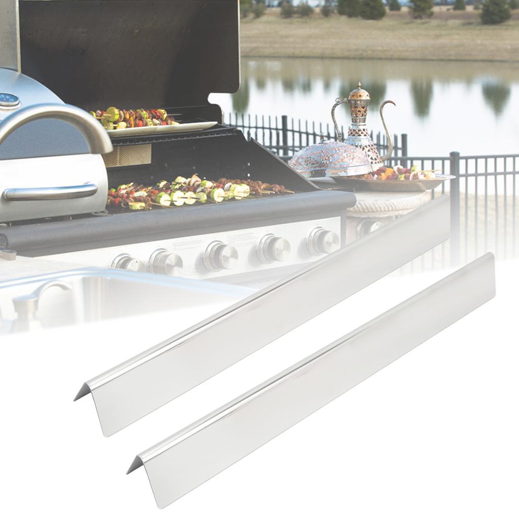 2PCS Barbecue Heat Plate Shields Stainless Steel Heat Tent Replacement Gas Grill Accessories