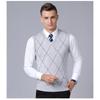 Men S Sleeveless V Neck Plaid Knit Vest Pullover Casual Top