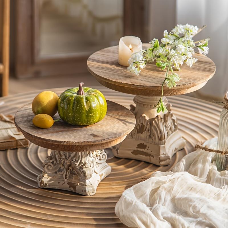 French Style Handmade Retro Wooden Display Storage Traywedding Ornaments Entrance Decorations Cake Dessert Stand Kitchen Decor