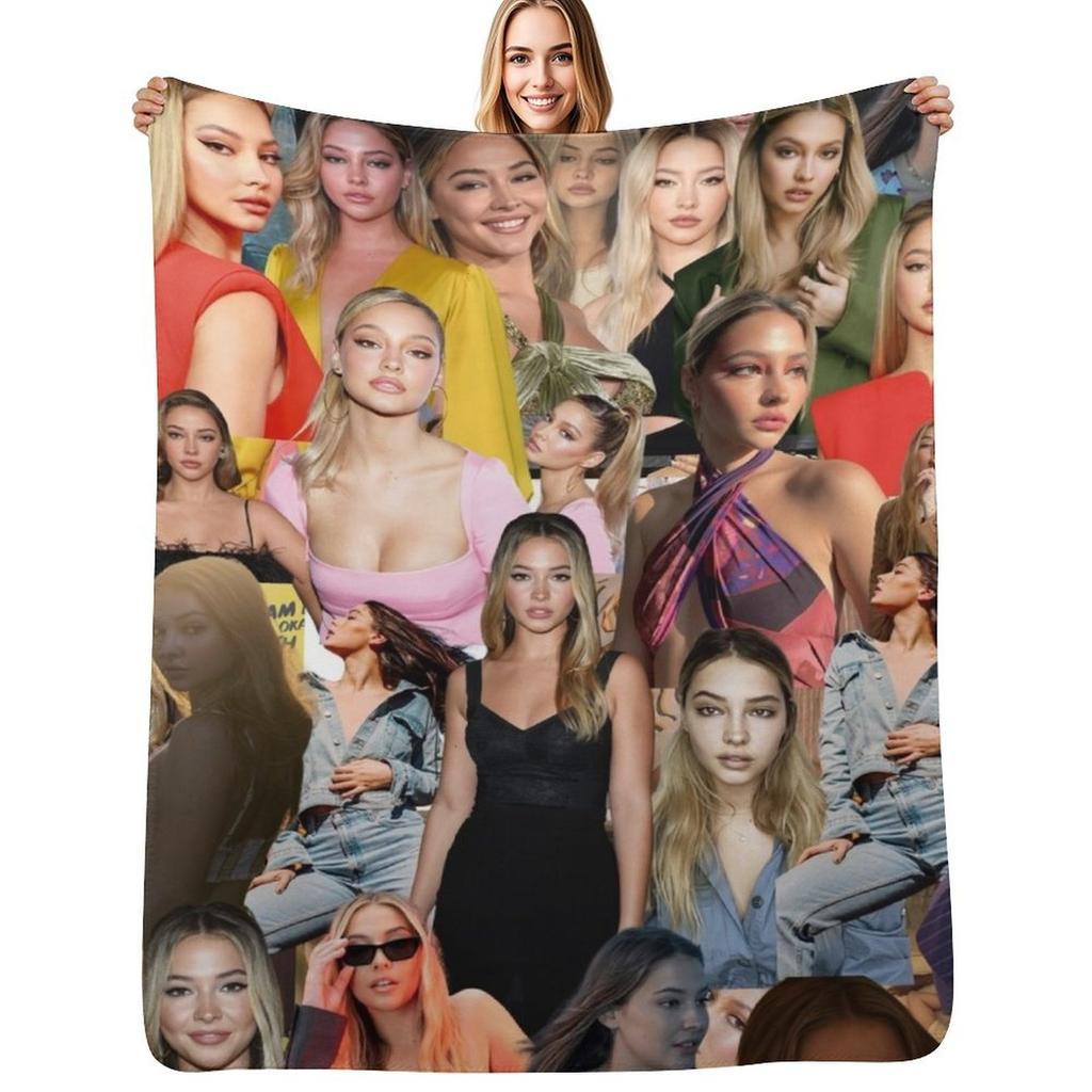 Madelyn Cline Super Fine Beautiful Actress Aesthetic Collage - 1 Throw Blanket Stain Resistant Cozy Warm Blanket