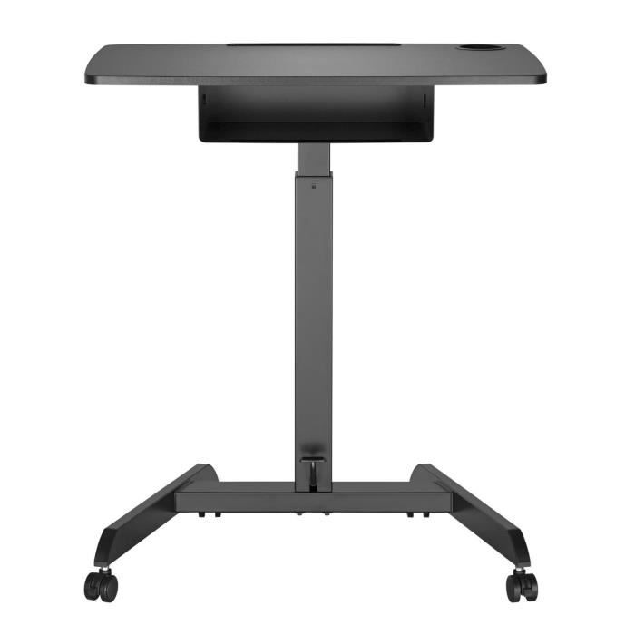 Bureau - MACLEAN - Table d'ordinateur portable - Réglable en hauteur - 1 tiroir - Noir