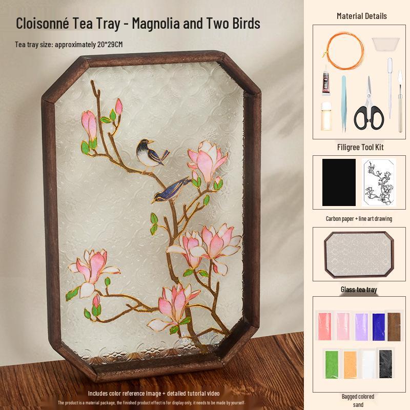 Jingtailan Cloisonné-Emaille Teeschale: Kulturelles handgemachtes DIY-Kit für das Mittherbstfest und Teambuilding