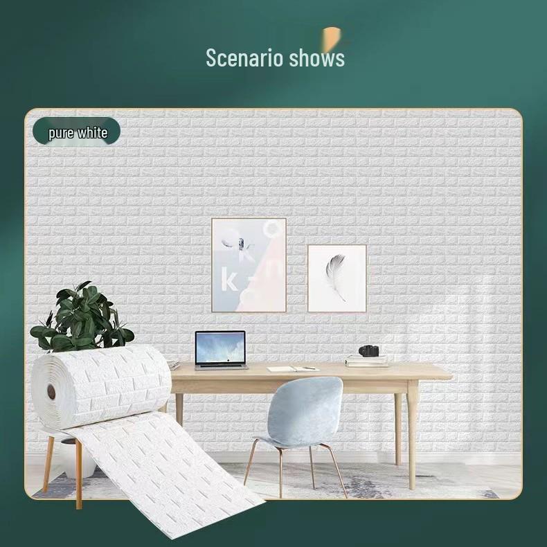 Samoprzylepne wodoodporne naklejki ścienne 3D imitujące cegłę piankową - Dekoracyjna osłona odporna na wilgoć