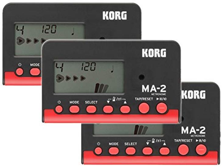 KORG MA-2 Metronome, Black & Red (Set of 3)