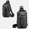 1Pc Men's Chest Bags Crossbody Chest Pack Nylon Sling Waterproof Travel USB Charging