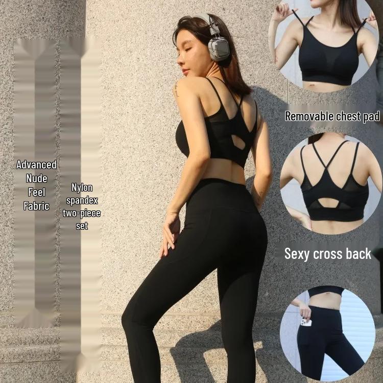 Women's Shock-Absorbent Quick-Dry Sports Bra - Anti-Sag Yoga Running Fitness Vest, Black
