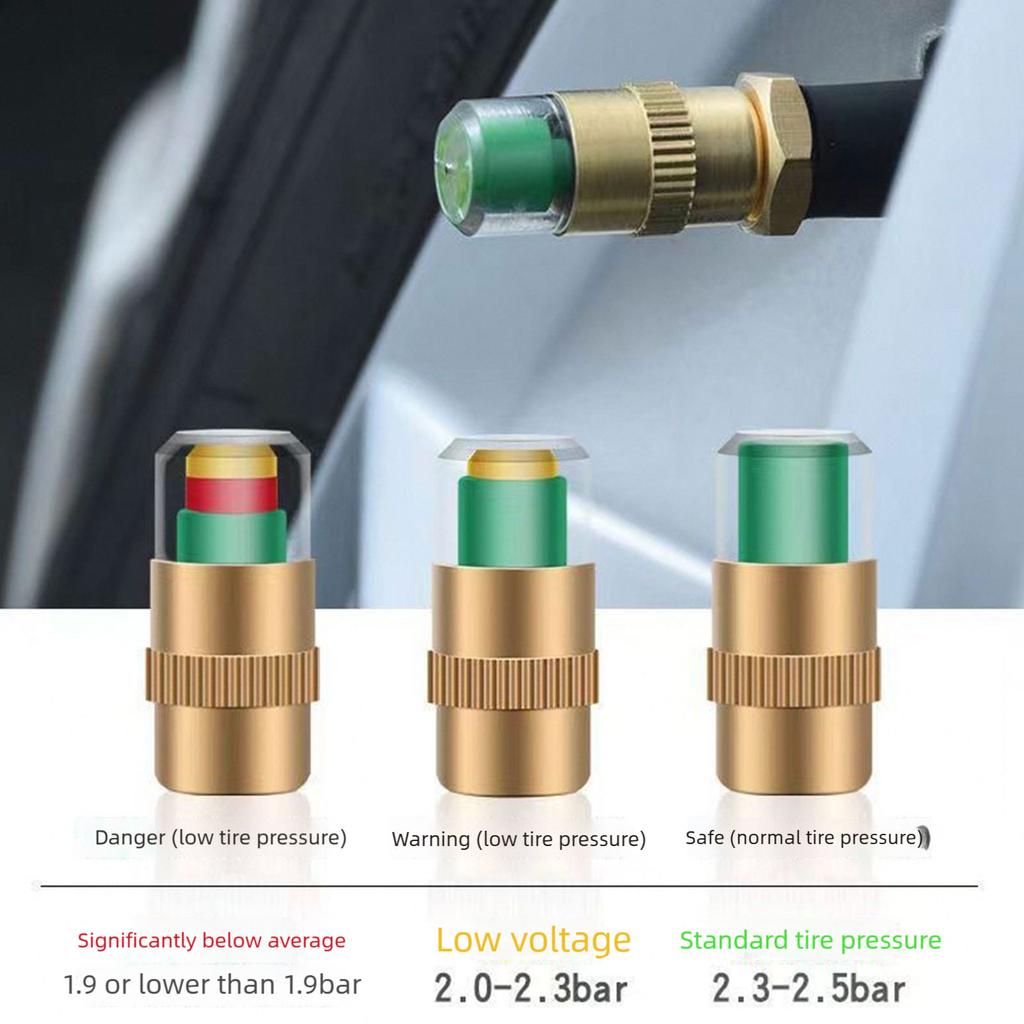 8pcs Copper Tire Pressure Gauge Cap Weatherproof Copper Construction Waterproof Rustproof for Various Weather Conditions