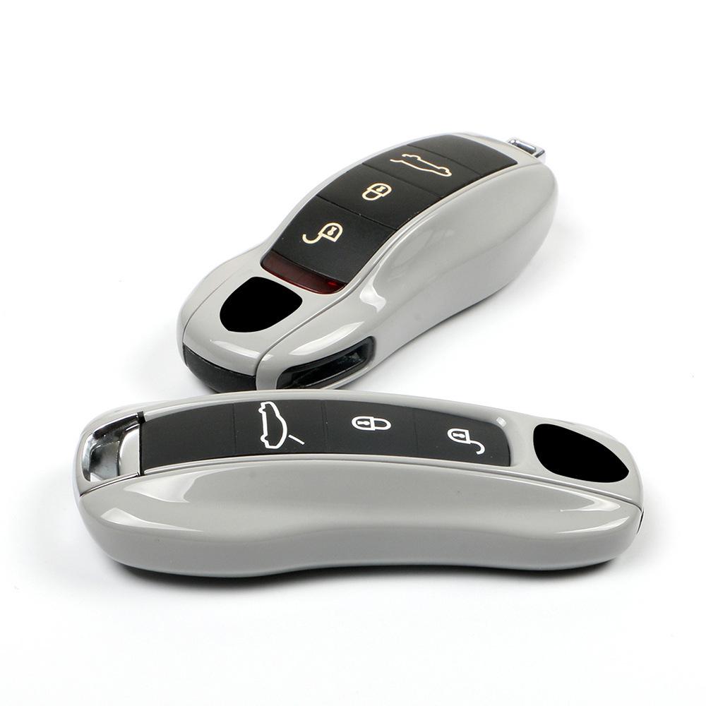 Dull Gray Key Shell for Porsche Cayenne, Macan, 911, Panamera, 718, Taycan