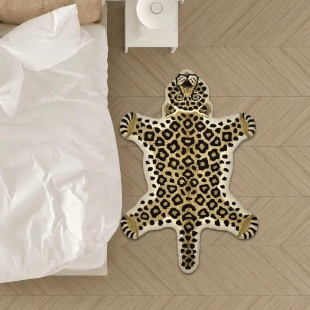 Cartoon Pink Tiger Carpet Striped Leopard Pattern Tiger-shaped Doormat Absorbent Wear-resistant Bedroom Floor Mat Home Decor