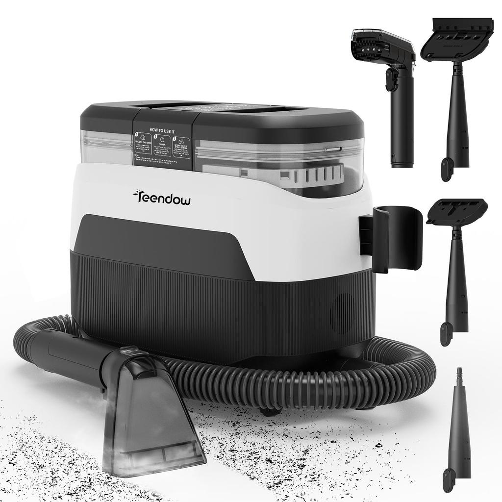 Teendow C6 MAX 3-In-1 Carpet Cleaner, 1650W Motor, 12000Pa Suction, 1250ML Water Tank, 950ML Sewage Tank, Pet-Friendly for Carpet Cleaning