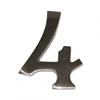 DOOR NUMBERS FROM 1 TO 9. 10cm. CHOOSE NUMBER AND FINISH. NUMBER FOUR MATT NICKEL FINISH