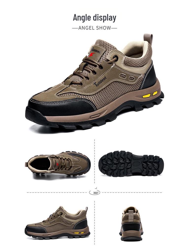 Four Seasons Men's Breathable Safety Work Shoes - Anti-Smash, Anti-Puncture, Insulated, Low-Top Construction Footwear