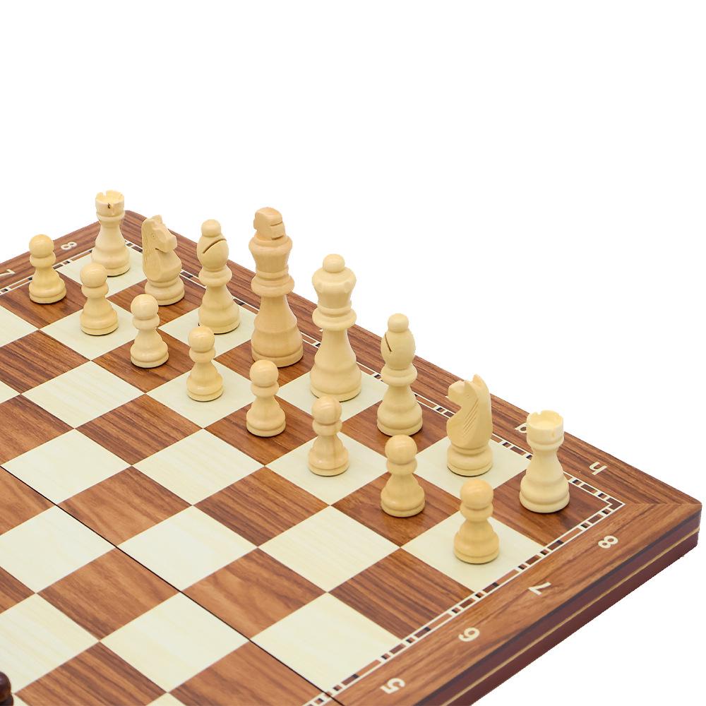 Magnetic Three-in-One Folding Wooden Chess Set for Beginners