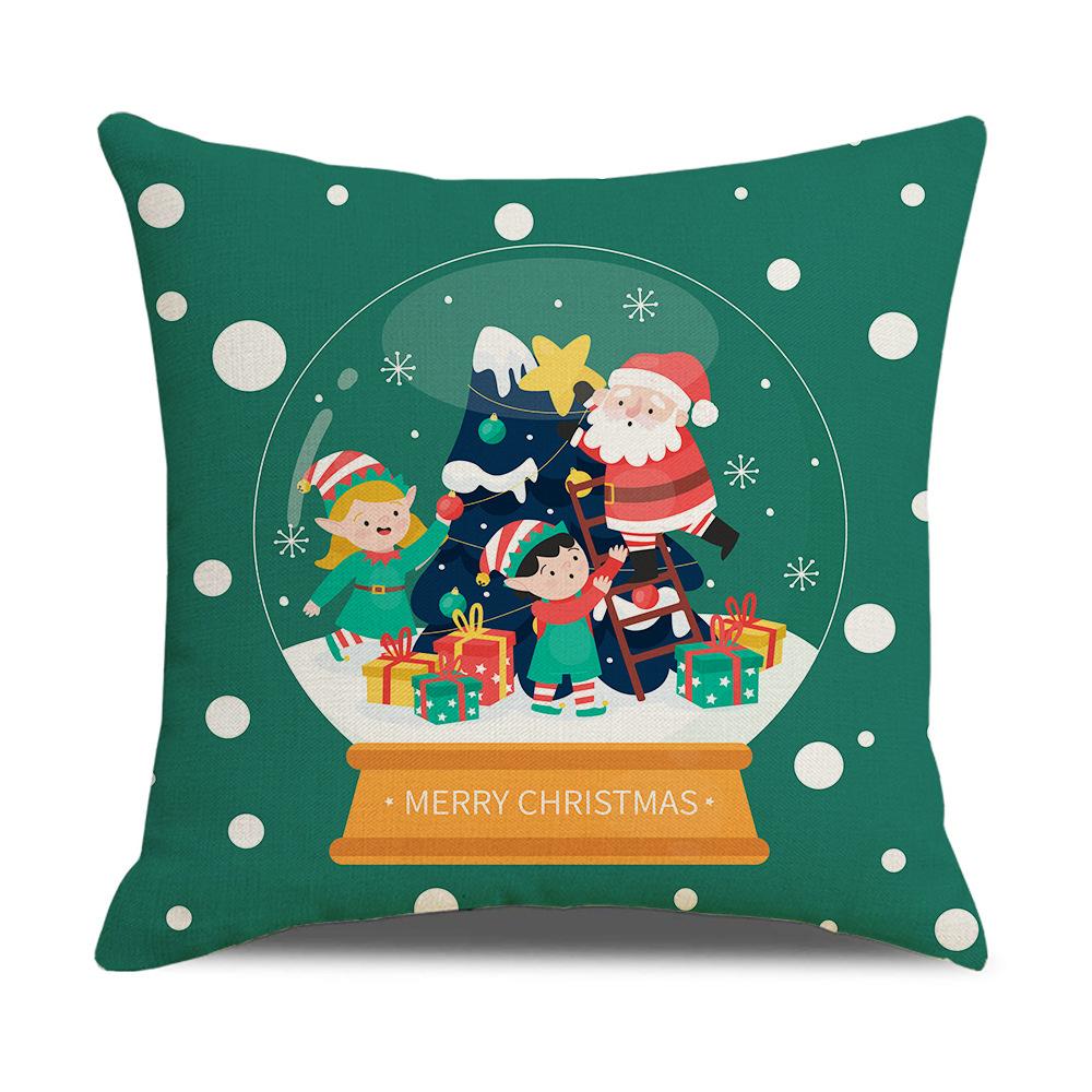 New Mixed Color Christmas Pillow Sofa Cushion Cover Peach Skin Lumbar Cushion Household Products