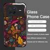 Creative Personality Mushroom Pattern Tempered Glass Phone Case for OPPO Reno 13 F 12 11 10 Pro Plus Find X8 X3 Lite A58 Covers