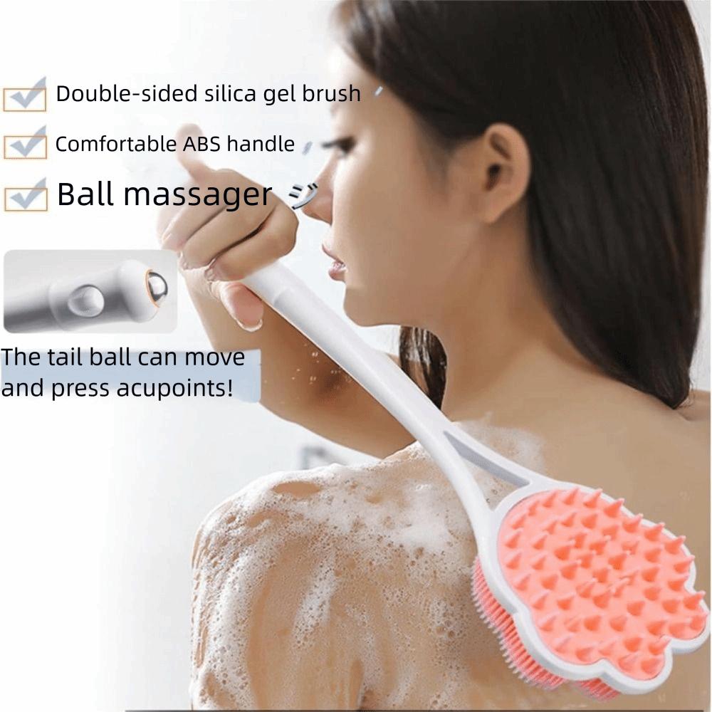 Long Handle Bath Back Brush Double Side Bathroom Back Scrubber Shower Massage Brushes  for Bathing