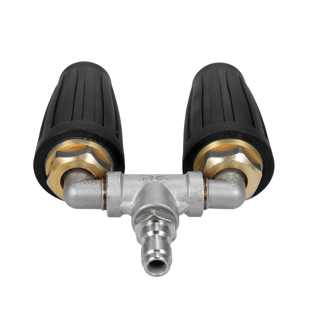 Lavadora de Alta Pressão Bico, 360 graus Rotativo Duplo Bico com 1Celsius4 Conector Rápido 2.0 Orifício 4-6 GPM 4000 PSI