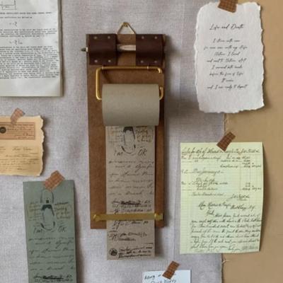 Ahşap Rulolu Vintage Parşömen Pedli Yırtılabilir Not Kağıdı Dispenseri Yeniden Kullanılabilir Asılabilir Not Panosu Ev Ofis İçin