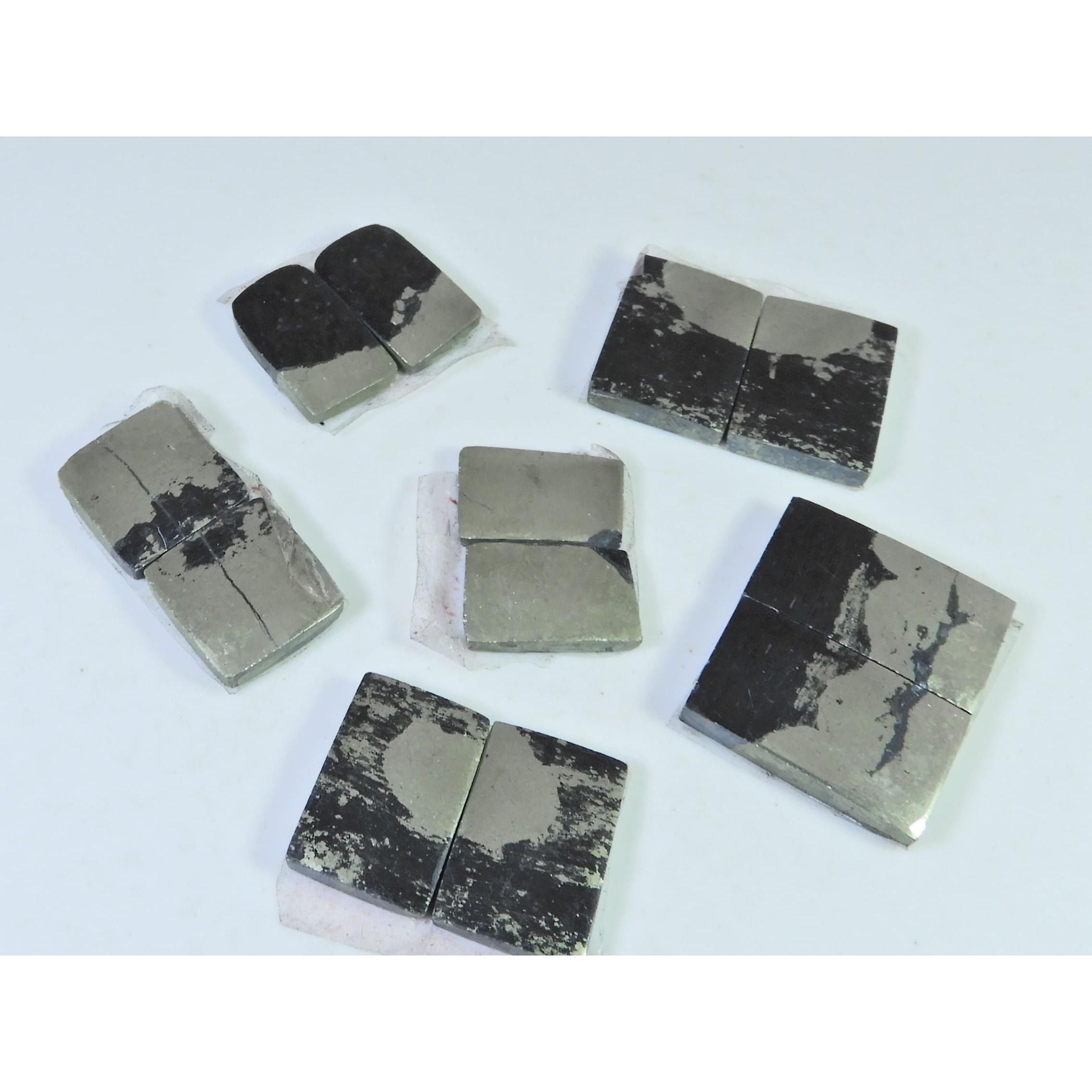 Natural Apache Gold Pyrite Matched Pair Octagon Loose Gemstone 6 Pair Lot C-1337