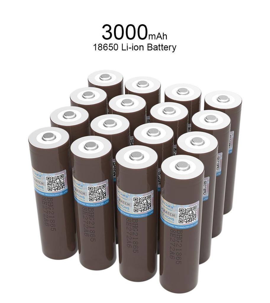 VariCore 3.7V 3000mAh 18650 Lithium Battery with Nickel Tabs, 15A Discharge