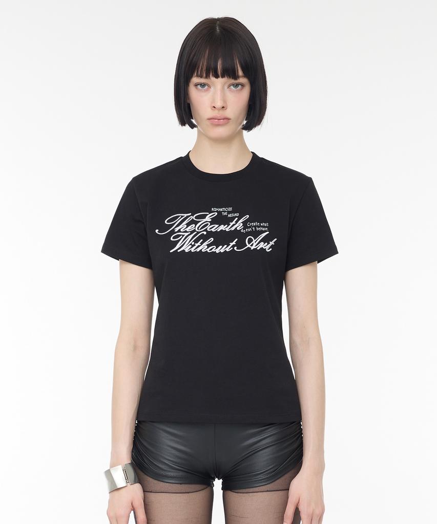 ROCKCAKE Without Art Script Top - Black