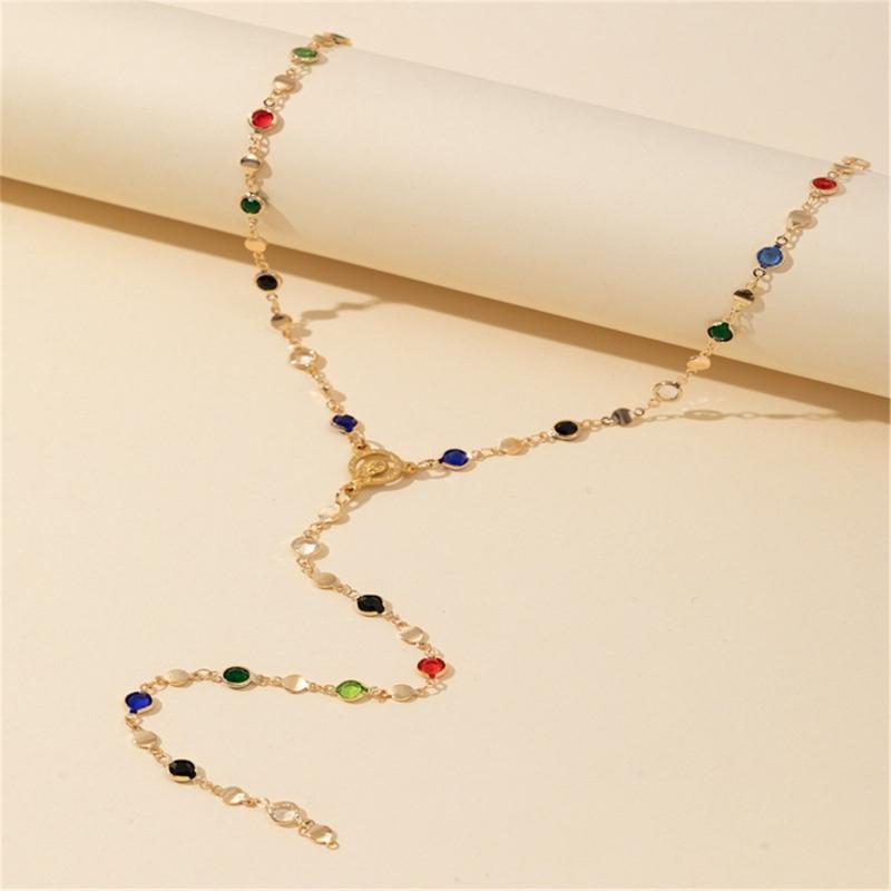 Trendy Black Glass Bead Necklace Infused with Colorful Details Decoration for Professional and Styles Enthusiasts