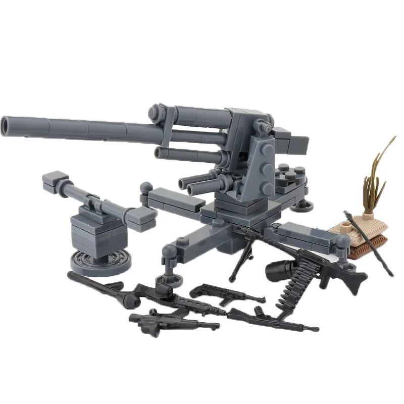 WWW2 Military Building Block 88mm Flak Gun Cannon  Weapons Figure Soldier Machine Gun Mecha Infantry Artillery Mortar Toys K053