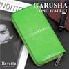 [Revetta] Stingray Leather Long Wallet with Round Zipper, Available In 9 Colors: Stingray, Galuchat, Light Green, and Yellow-Green, Genuine Leather,