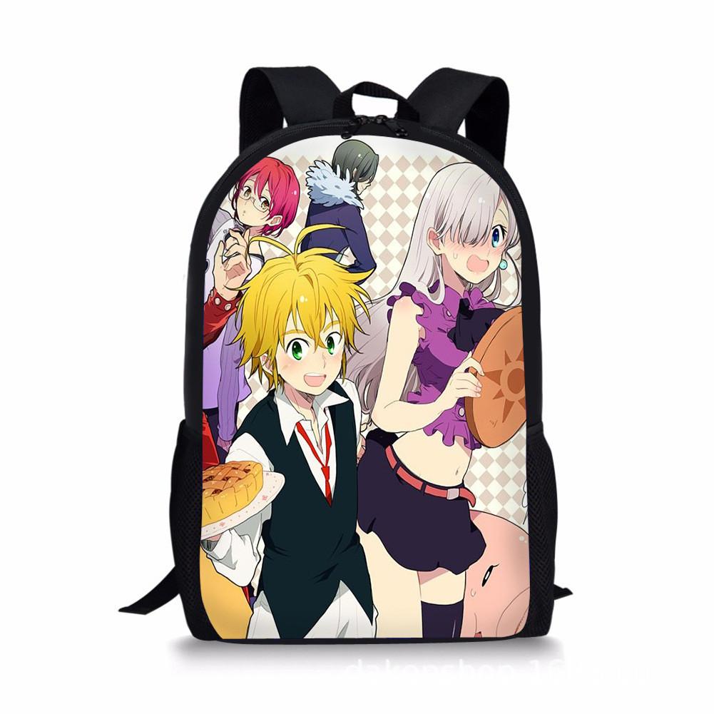 Seven Deadly Sins Cartoon Backpack Unisex Fashionable Travel And School Bag
